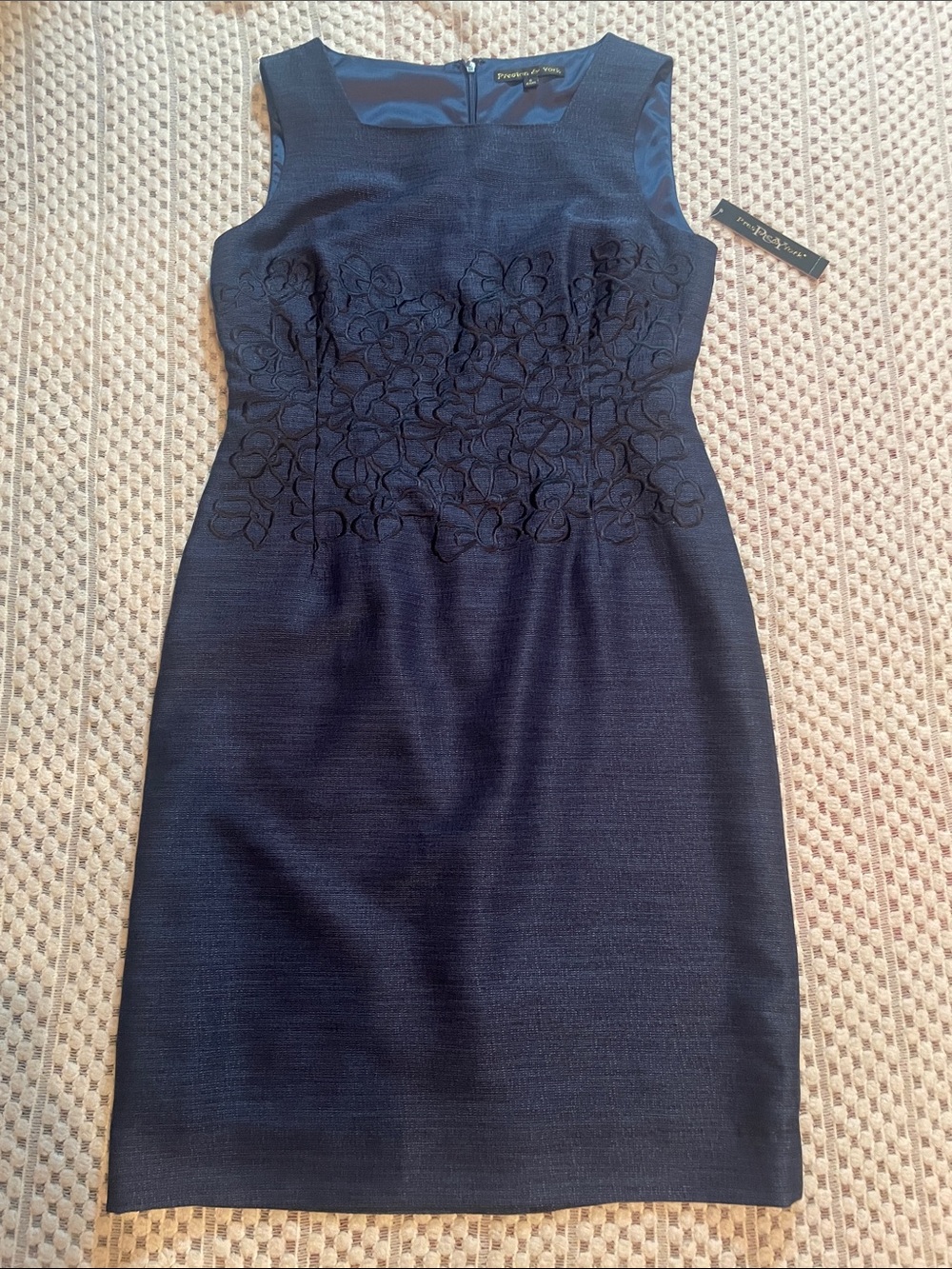 Preston & York Blue Embroidered Sadie Dress NWT Size 8 Sleeveless MIDI